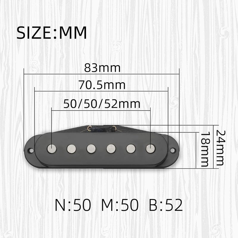 MAXCHEER Alnico 5 Strat Pickup Single Coil Pickups Guitar Neck/Middle/Bridge Pickup for Strat Squier Electric Guitar (Black) - Image 4